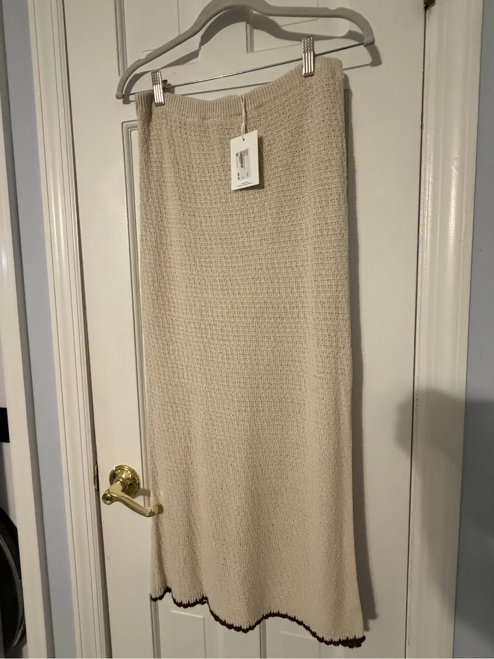 Cream Knit Maxi Skirt